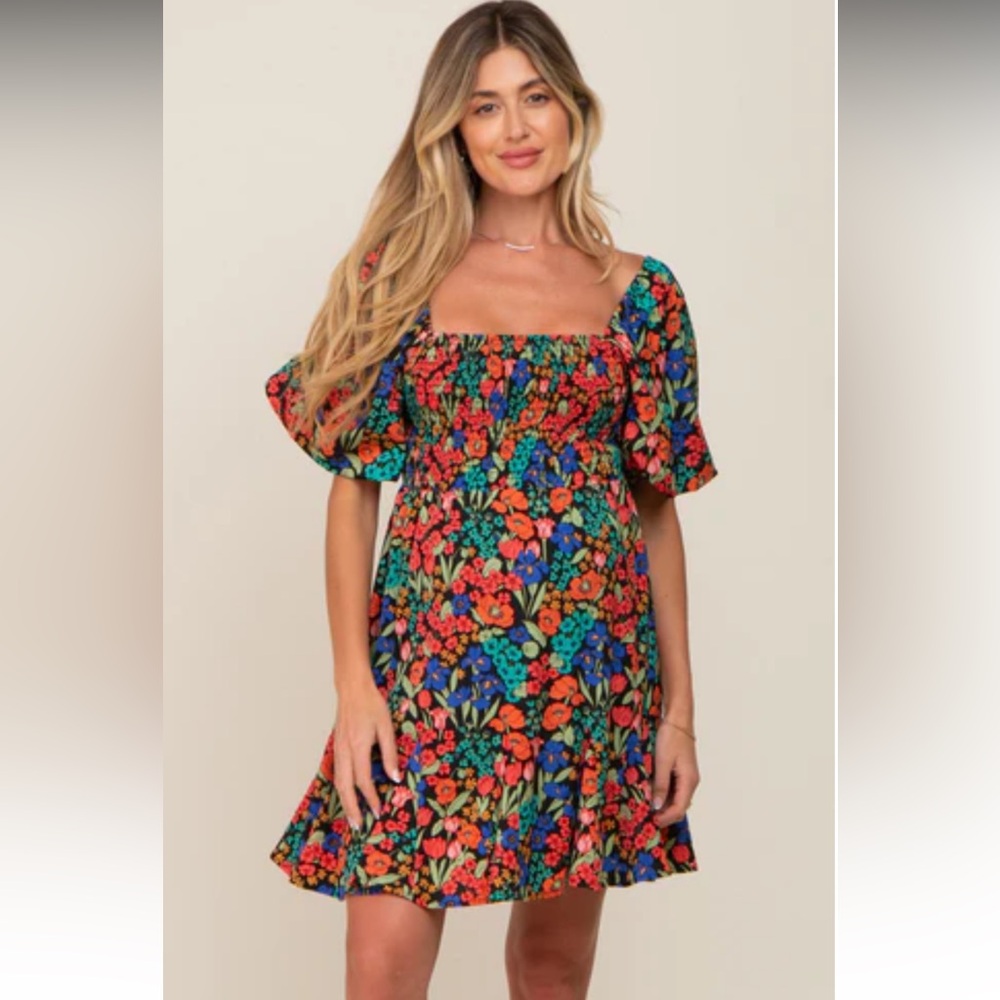 Floral Puff Sleeve Dress Size S